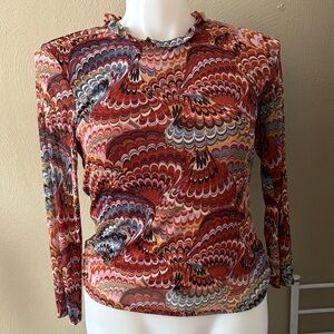 Eclair Vibrant Multicolor Patterned Women's Blouse